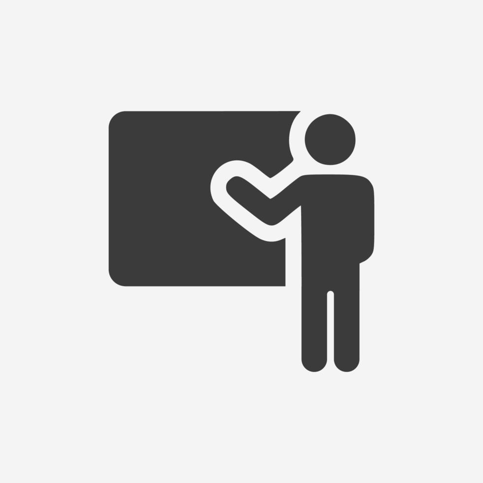 instructor, teacher icon vector isolated. training, education, presentation symbol sign