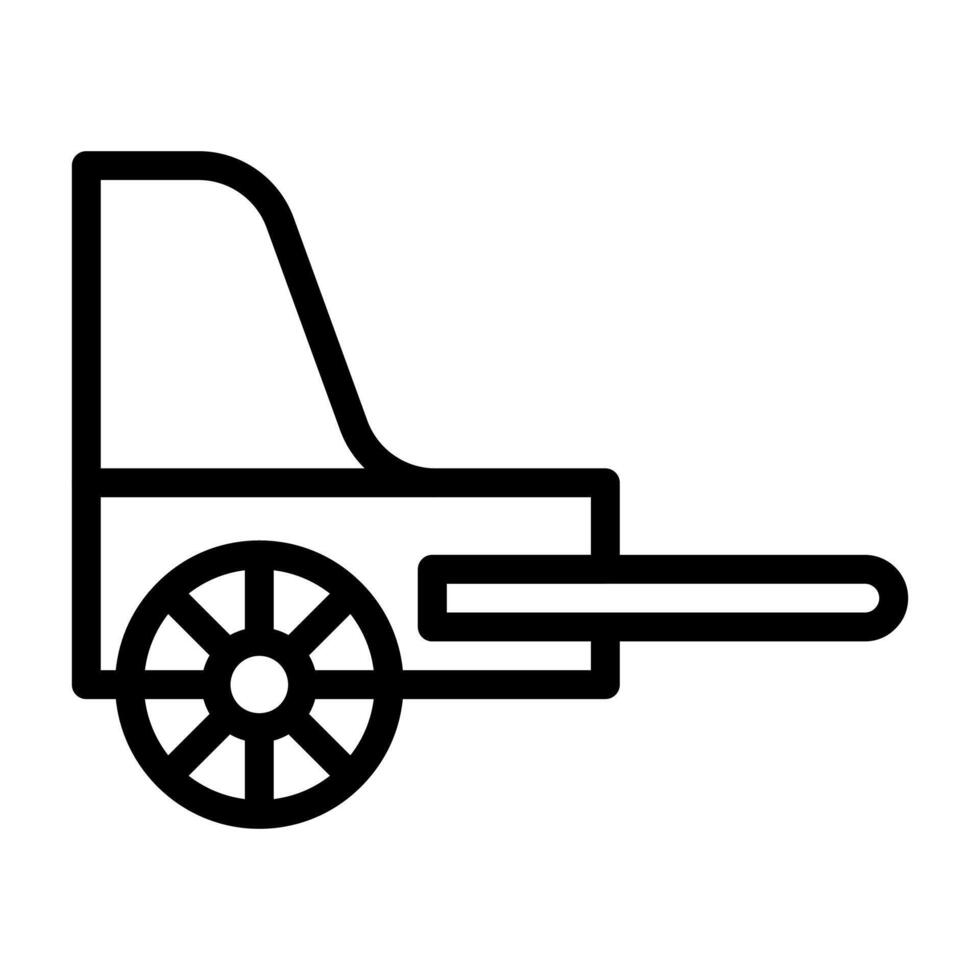 vector de ilustración de contorno de rickshaw e icono de logotipo icono de año nuevo perfecto.