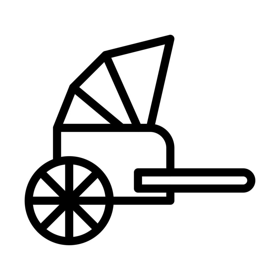 vector de ilustración de contorno de rickshaw e icono de logotipo icono de año nuevo perfecto.