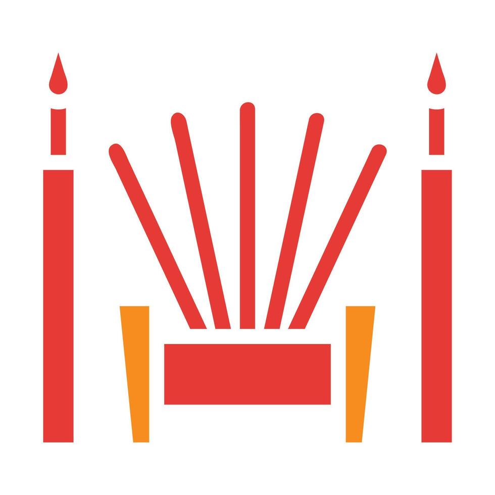 incense solid red illustration vector and logo Icon new year icon perfect.