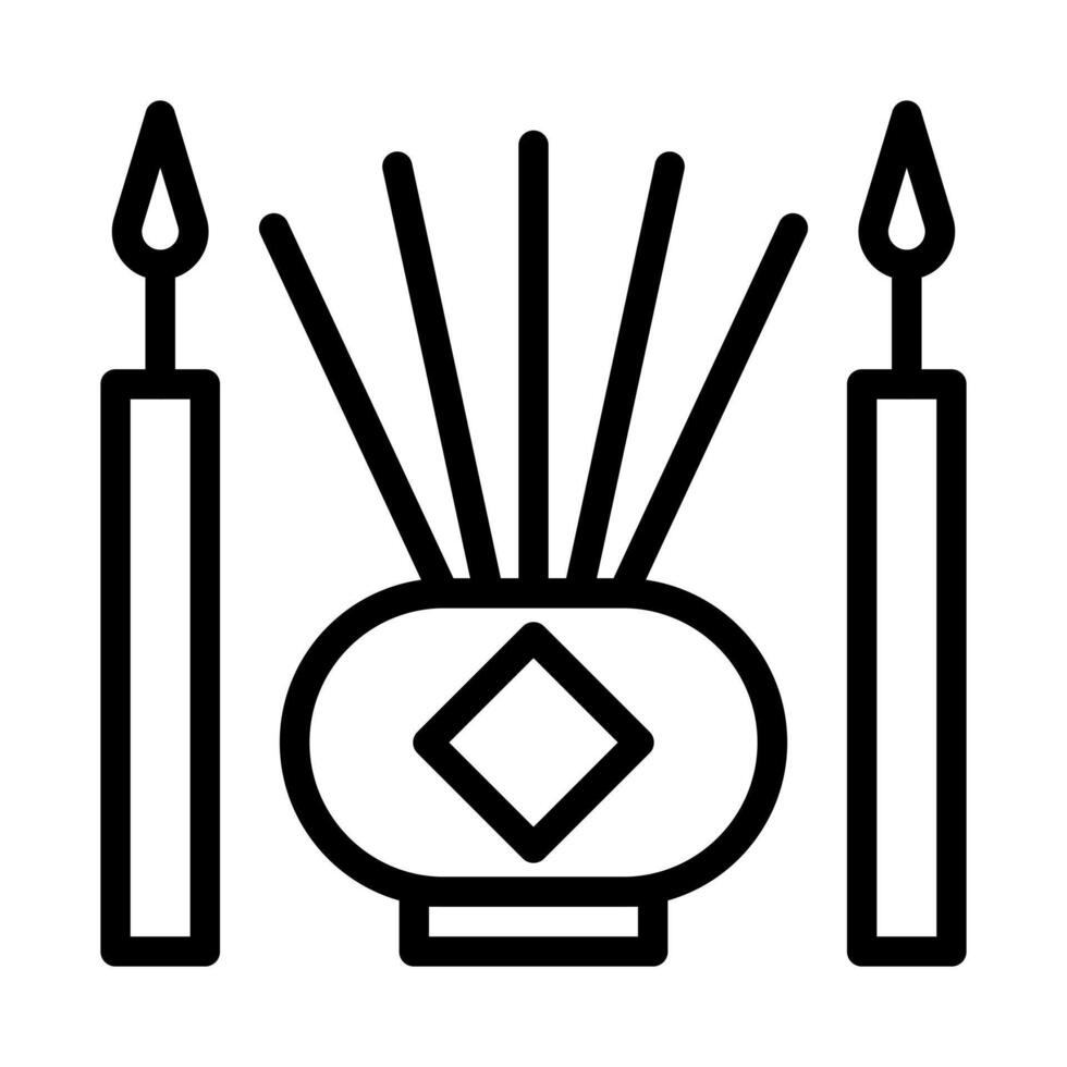 incense outline illustration vector and logo Icon new year icon perfect.