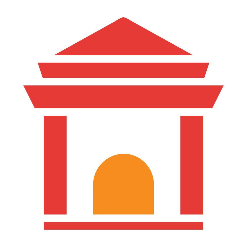 architecture solid red illustration vector and logo Icon new year icon perfect.