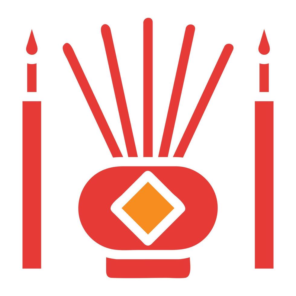 incense solid red illustration vector and logo Icon new year icon perfect.