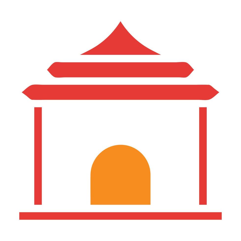 architecture solid red illustration vector and logo Icon new year icon perfect.