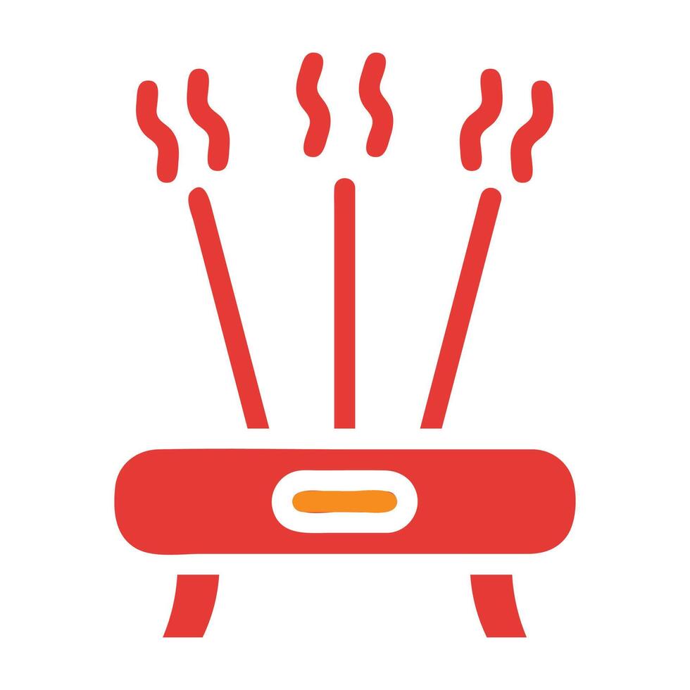 incense solid red illustration vector and logo Icon new year icon perfect.