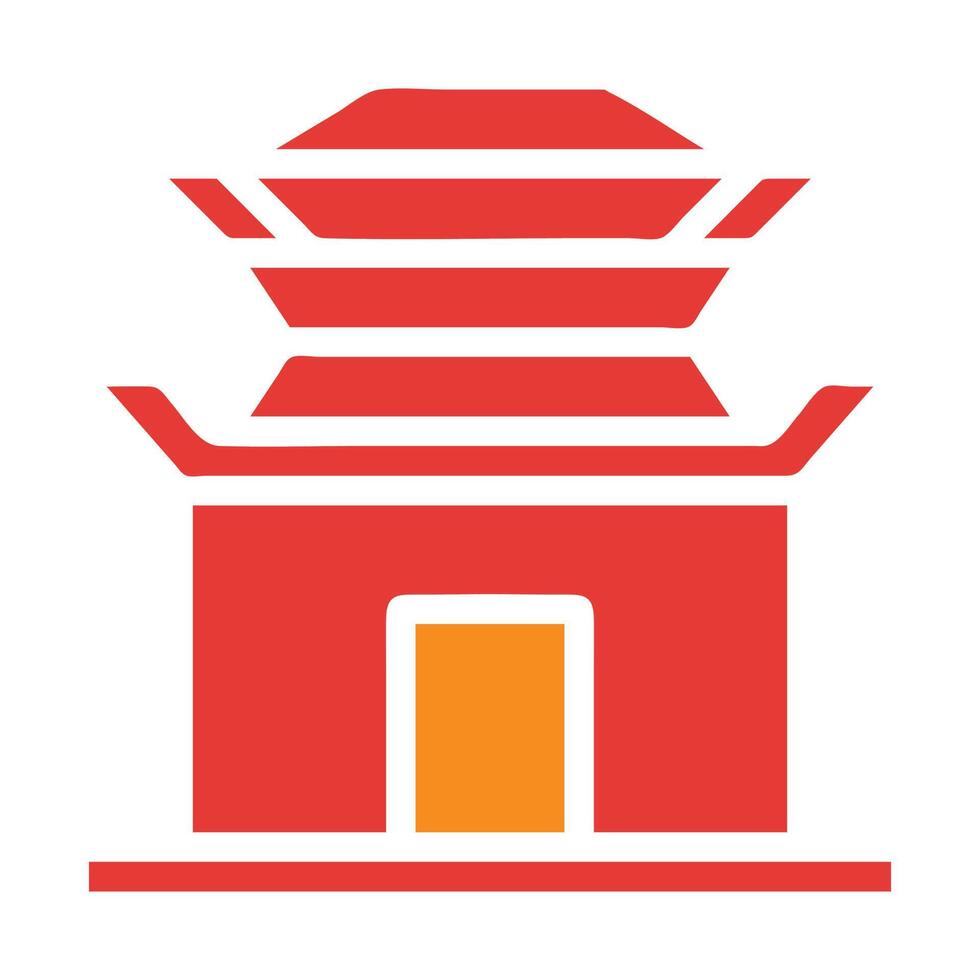 architecture solid red illustration vector and logo Icon new year icon perfect.