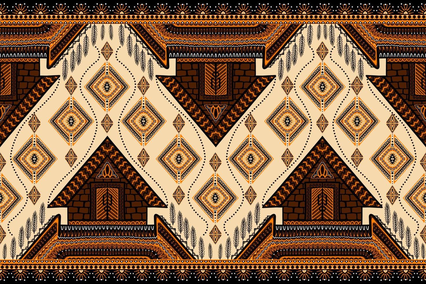 traditional ethnic geometric pattern background design for backgrounds carpet wallpaper clothes wrap fabric seamless embroidery style vector illustration