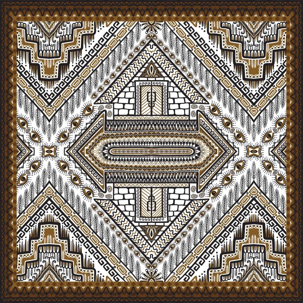 traditional ethnic geometric pattern background design for backgrounds carpet wallpaper clothes wrap fabric seamless embroidery style vector illustration