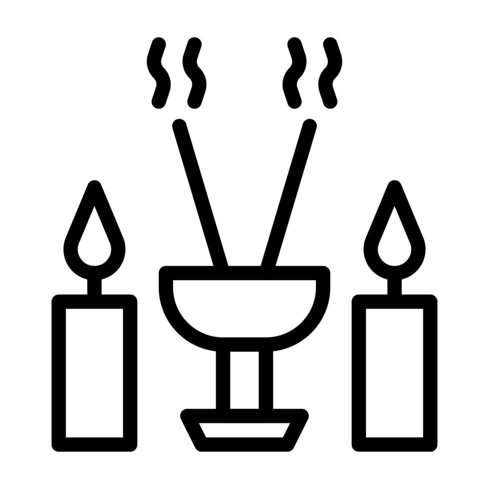 incense outline illustration vector and logo Icon new year icon perfect.