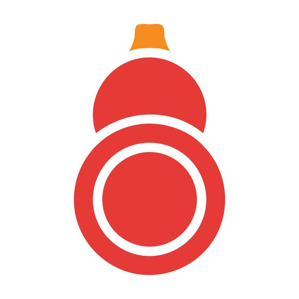 Calabash solid red illustration vector and logo Icon new year icon perfect.