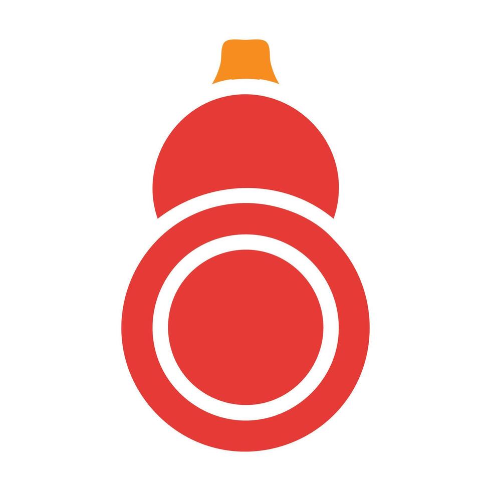 Calabash rojo sólido ilustración vectorial e icono del logotipo icono de año nuevo perfecto. vector