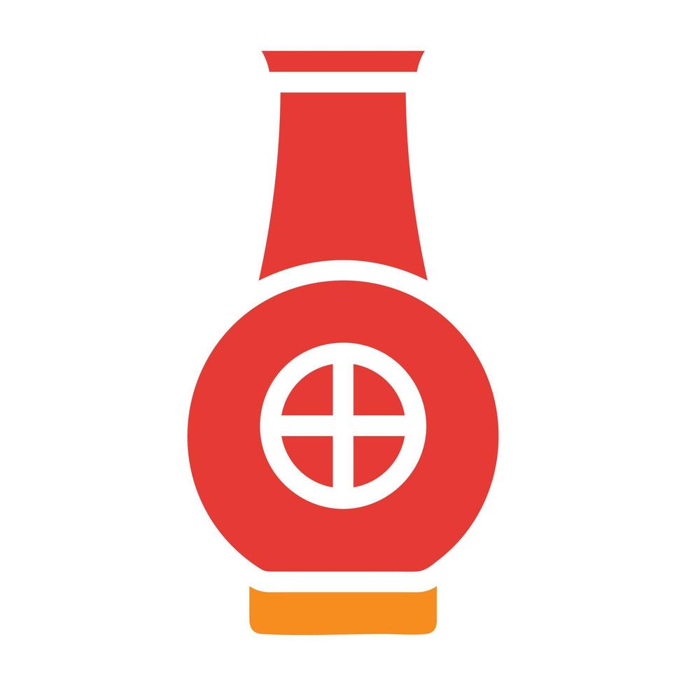 aguamanil rojo sólido ilustración vector e icono de logotipo icono de año nuevo perfecto.