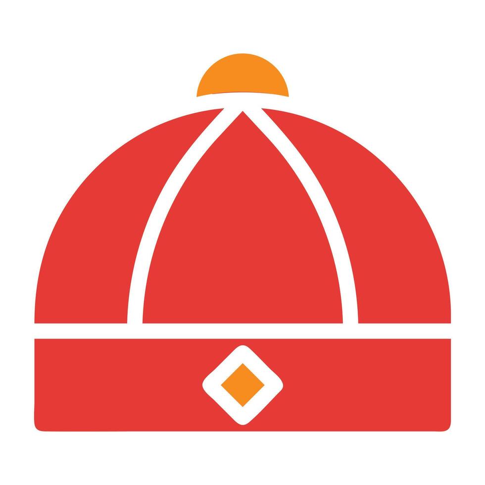 Hat solid red illustration vector and logo Icon new year icon perfect.