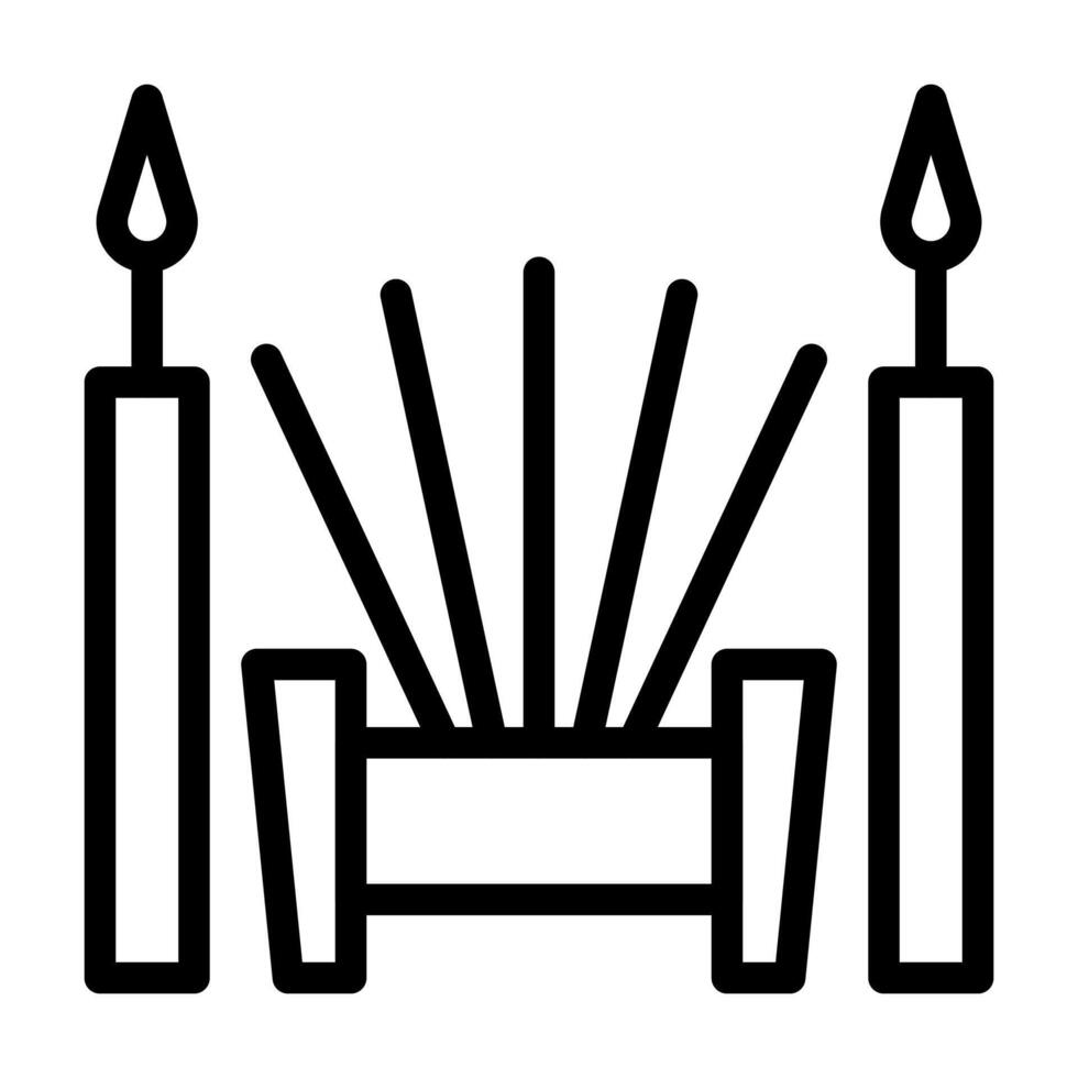 incense outline illustration vector and logo Icon new year icon perfect.