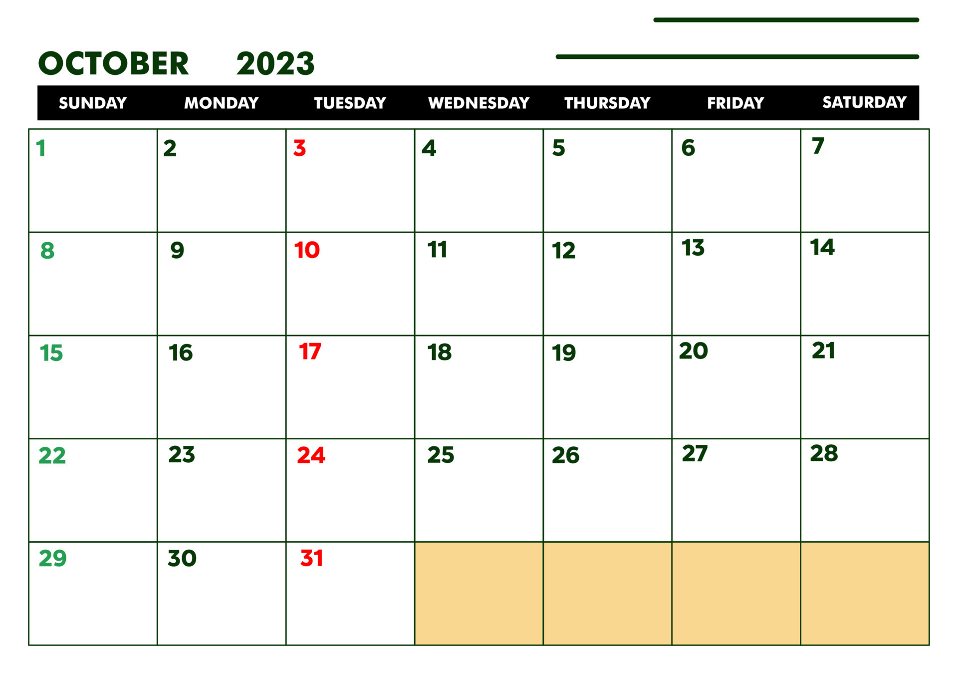 A4 Calender for agenda or diary october 2023 16187329 Vector Art at Vecteezy