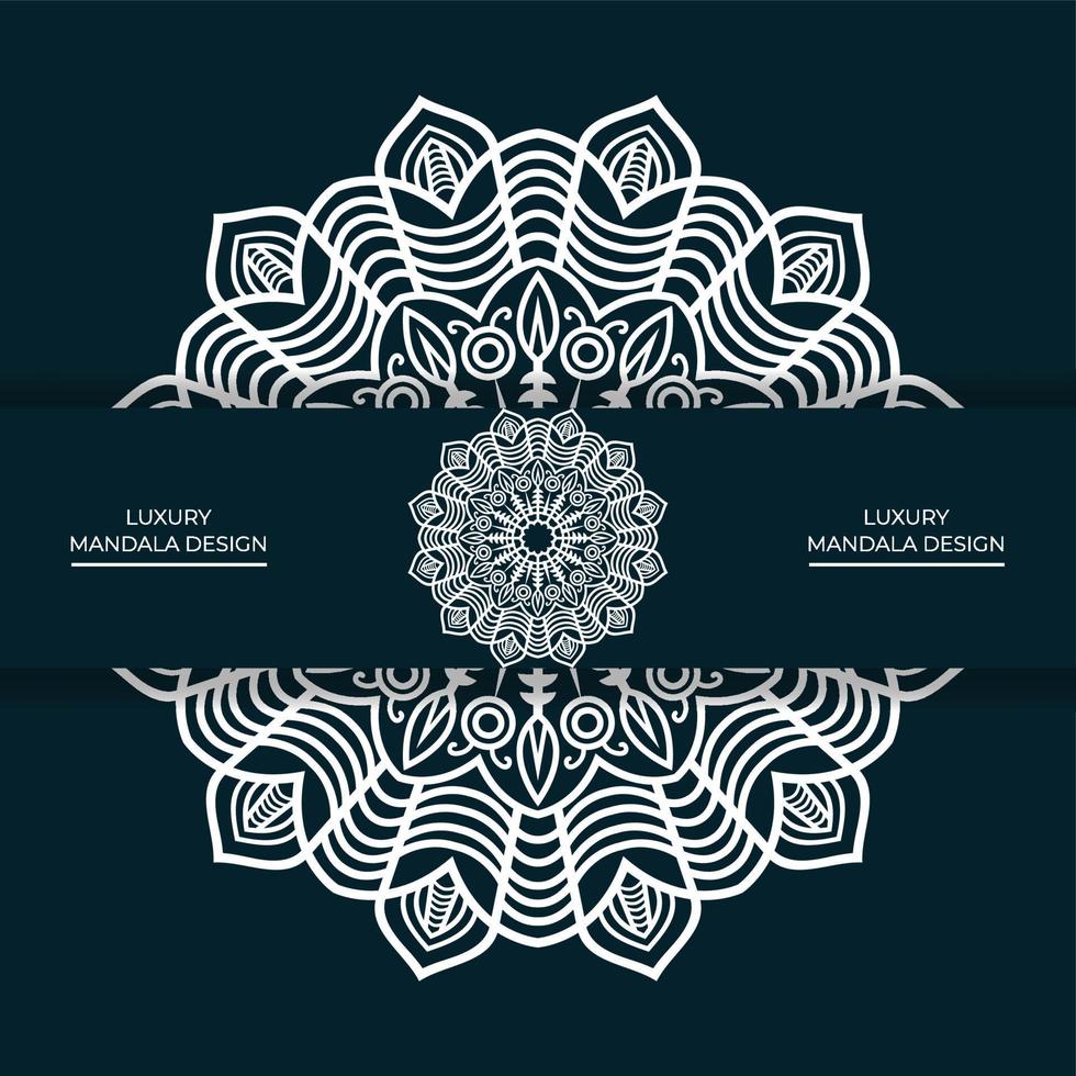 Mandala design on dark blue background free download vector