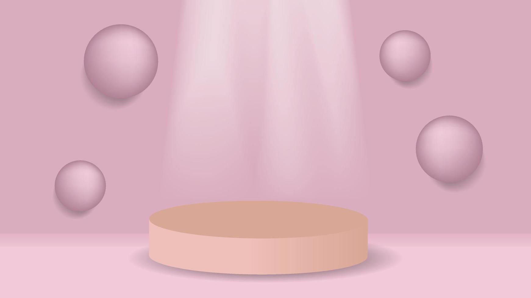 Pink podium stage background with light from above. suitable for products, advertisements, promotions, and banners vector