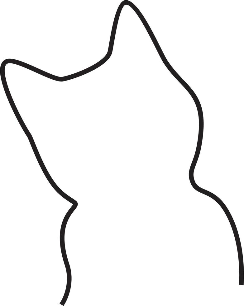 una línea de arte de ilustración de gato minimalista vector