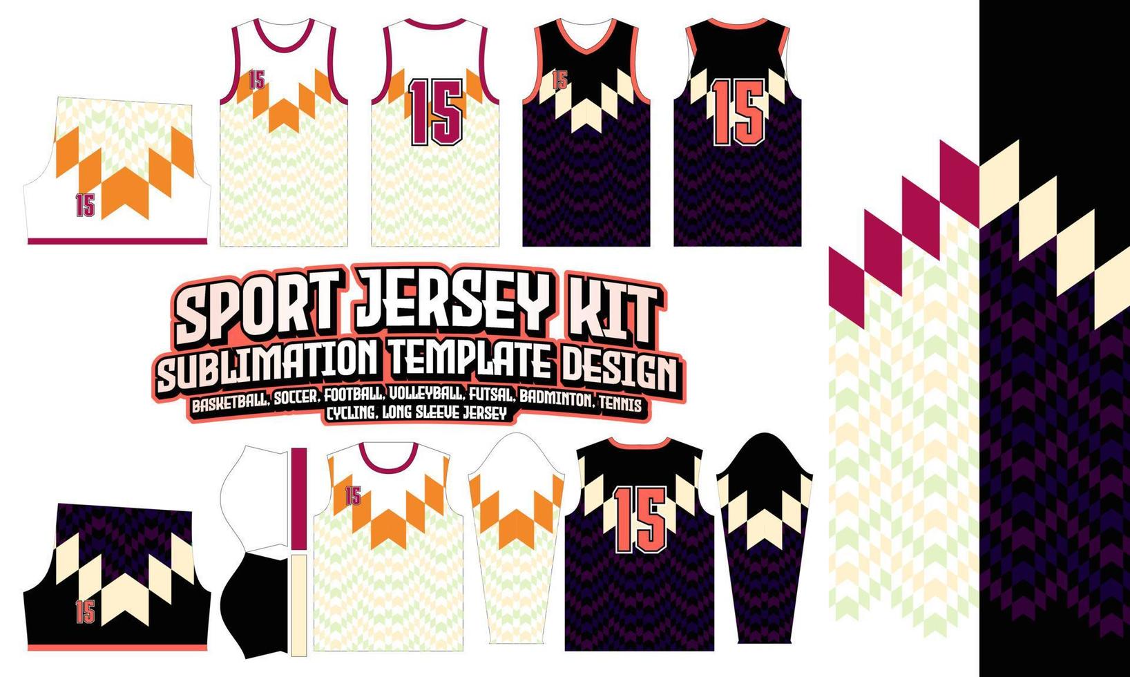sport Jersey Apparel Sport Wear Sublimation pattern Design 273 for Soccer Football E-sport Basketball volleyball Badminton Futsal t-shirt vector