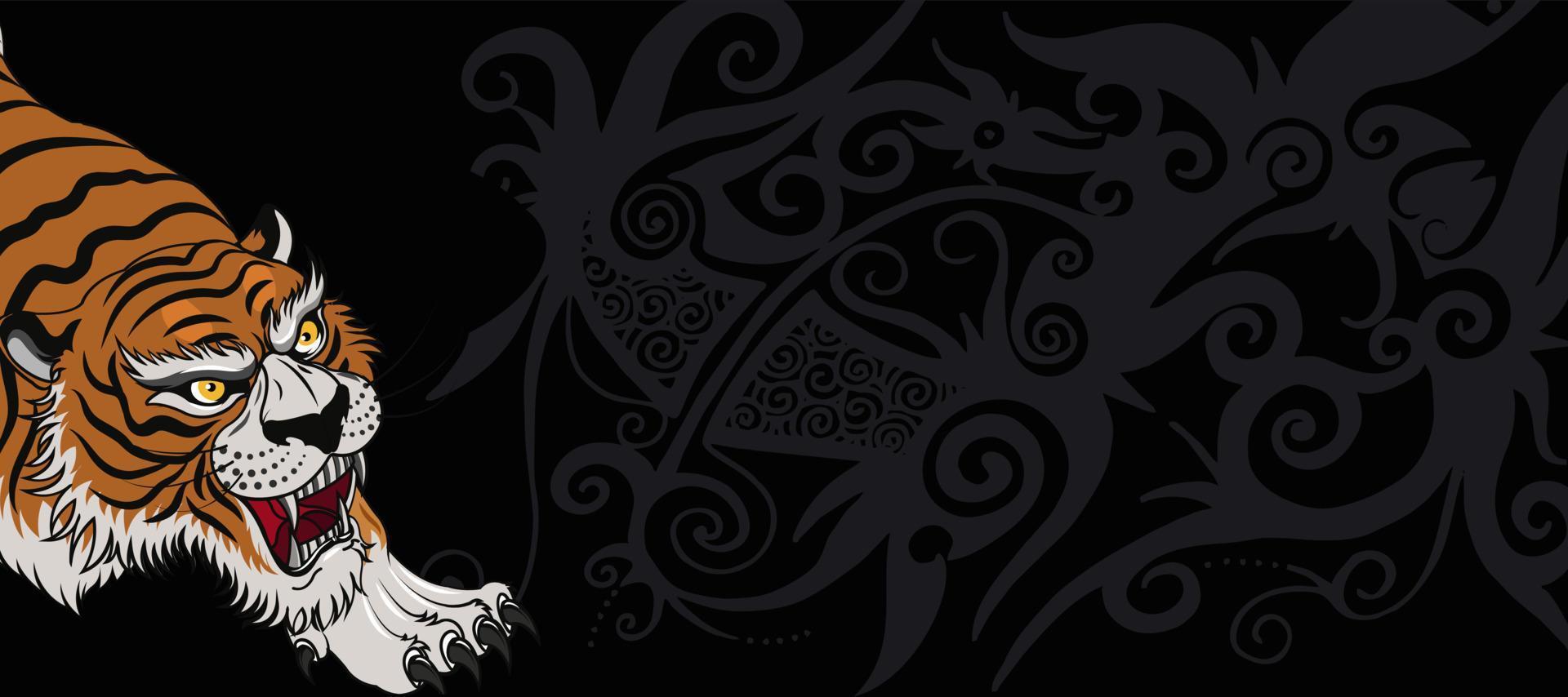 tiger pattern Design 271 Wallpaper Background Vector