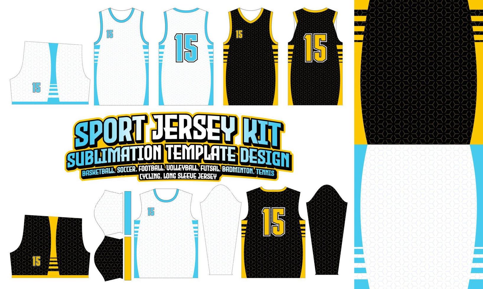 sport Jersey Apparel Sport Wear Sublimation pattern Design 267 for Soccer Football E-sport Basketball volleyball Badminton Futsal t-shirt vector