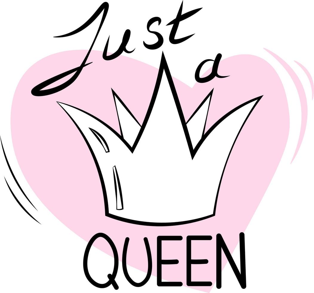 Text just a queen with a crown vector