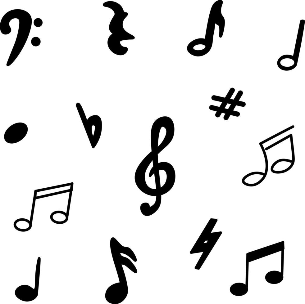 conjunto de notas musicales y signos vector