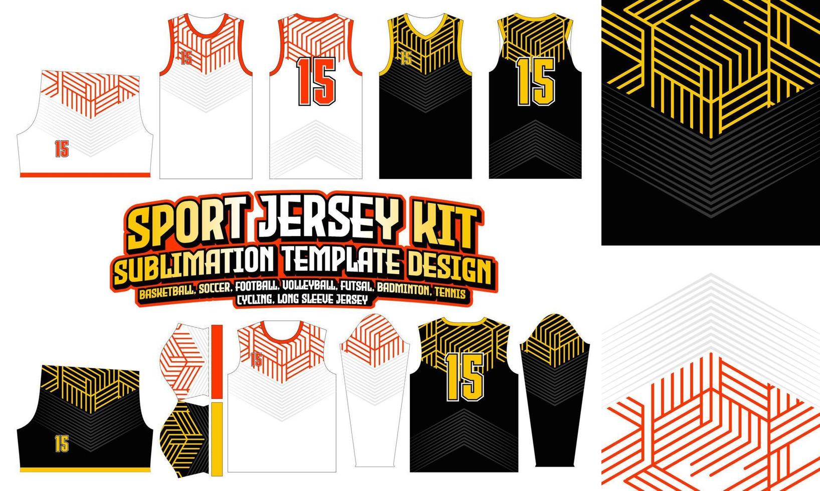Sport Jersey Apparel Sport Wear Sublimation pattern Design 268 for Soccer Football E-sport Basketball volleyball Badminton Futsal t-shirt vector