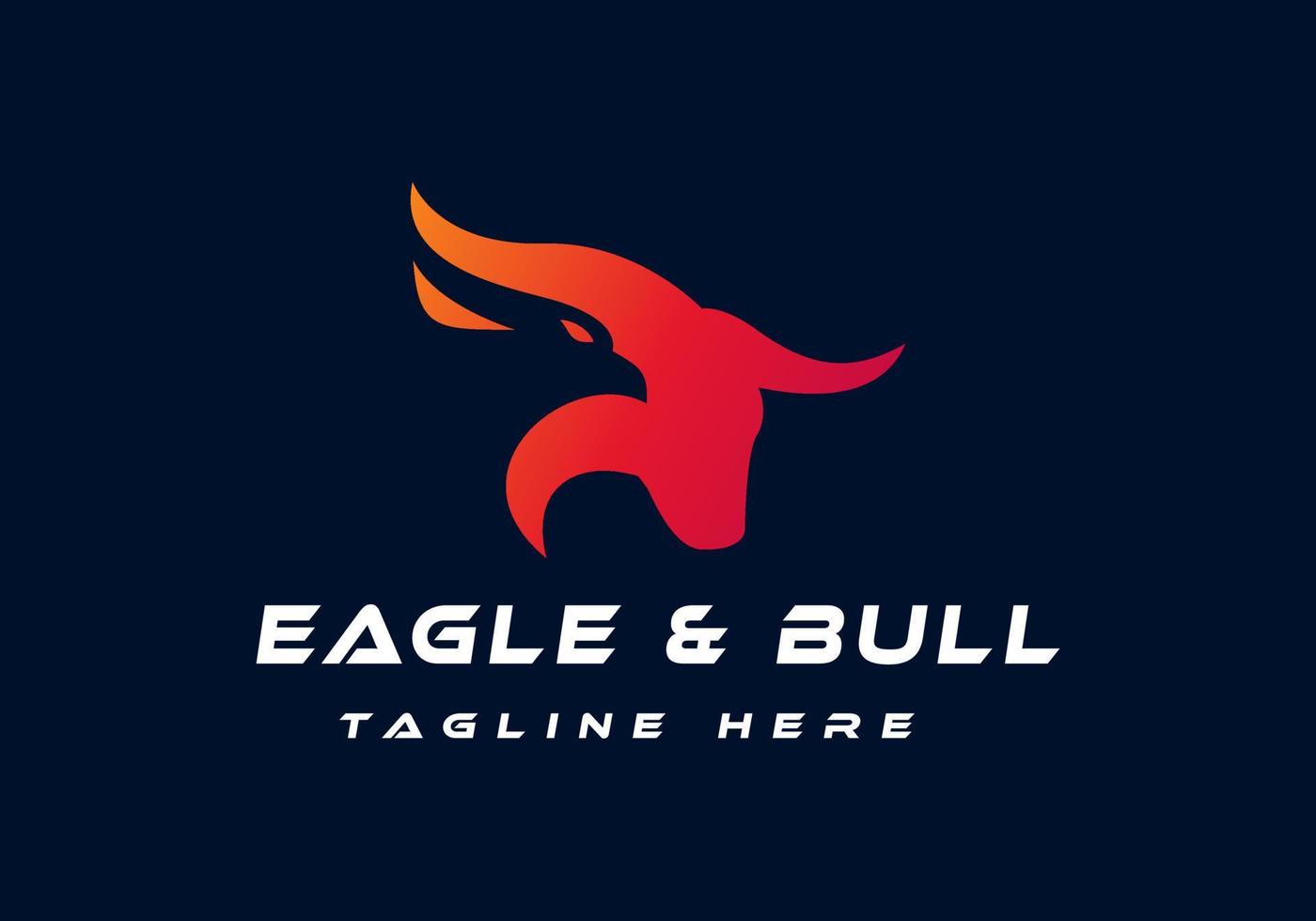 plantilla vectorial de diseño de logotipo de águila y toro. vector