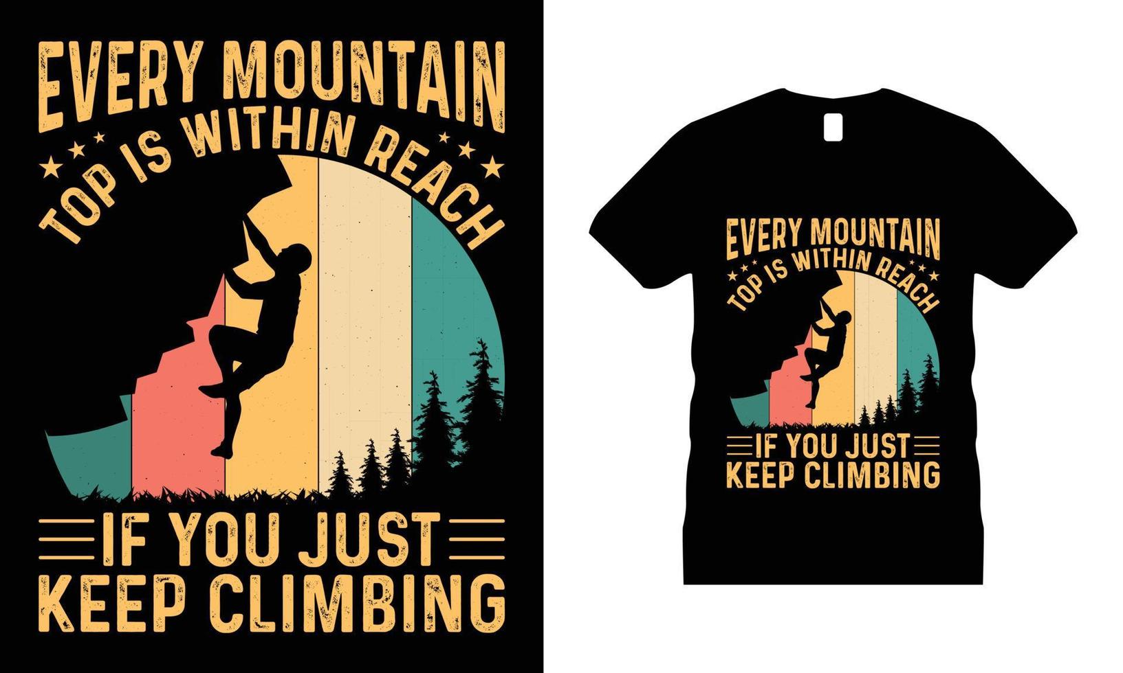 Mountain Hiking Tshirt design vector