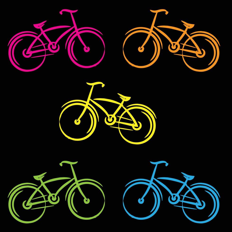 icono de bicicleta. símbolo de la carrera de bicicletas. icono plano de la carrera ciclista. señal de ciclista. silueta de ciclista de carretera. logotipo deportivo vector