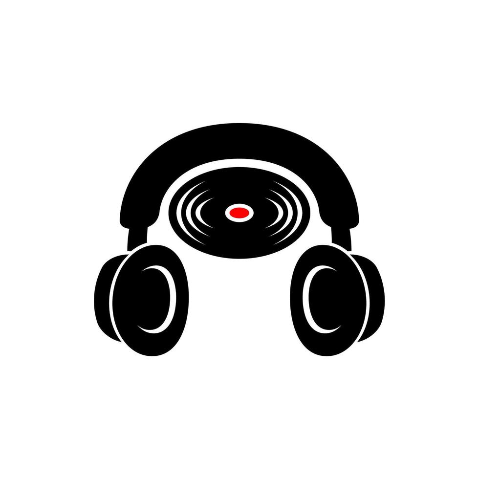 Music vector template Using Headphone and Vinyl. music vector