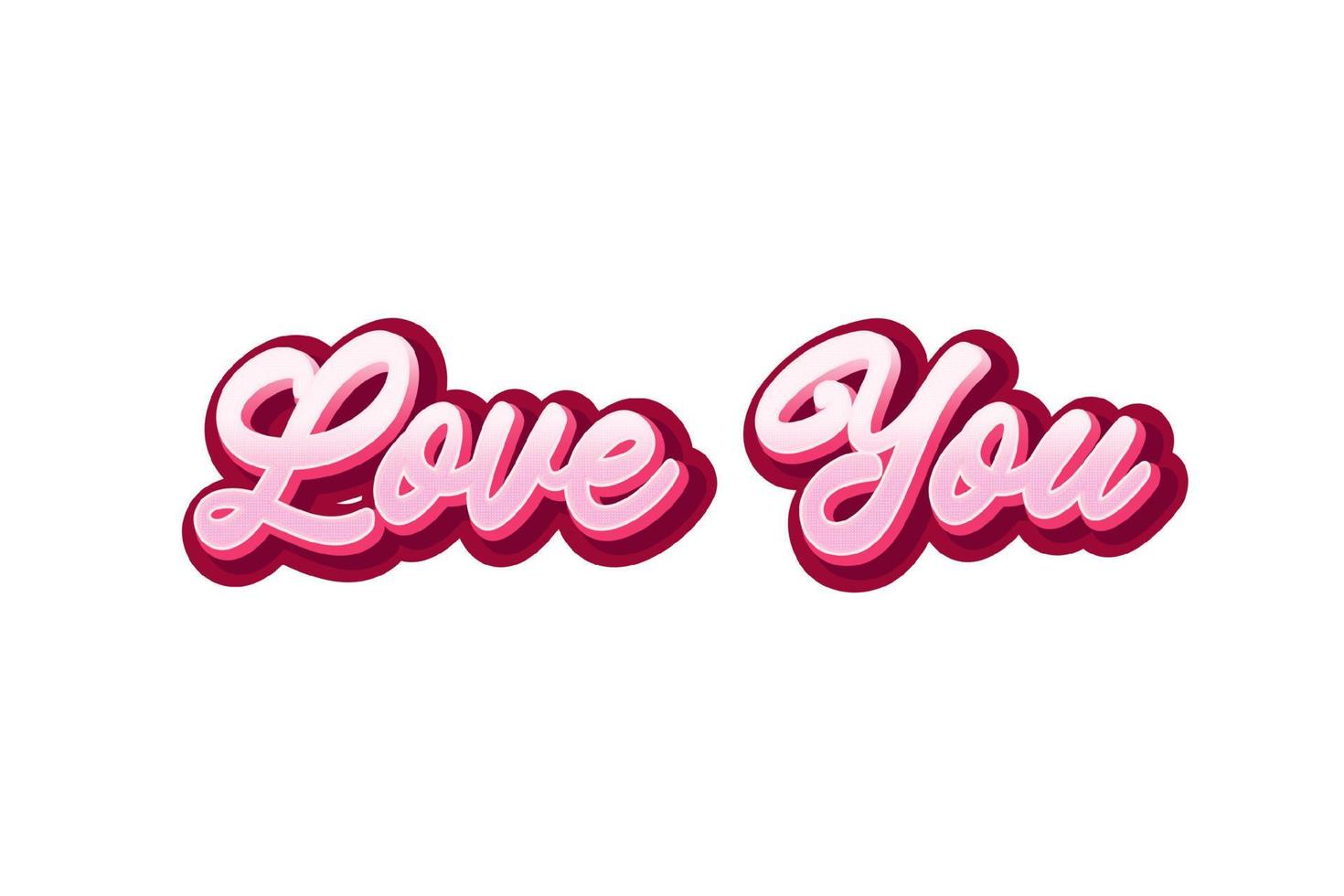 Love you text style effect. Lettering design. vector
