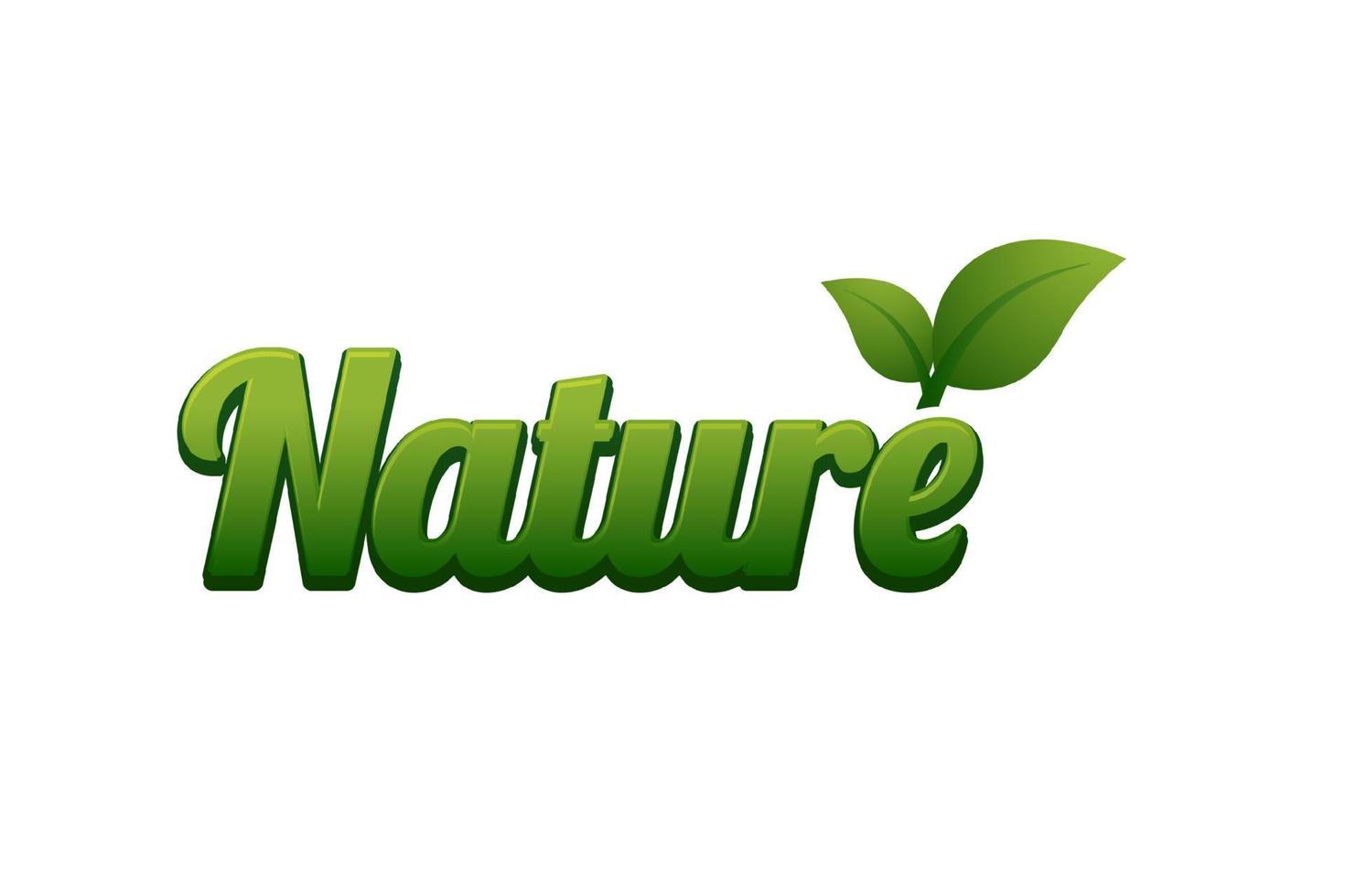 Nature text effect vector
