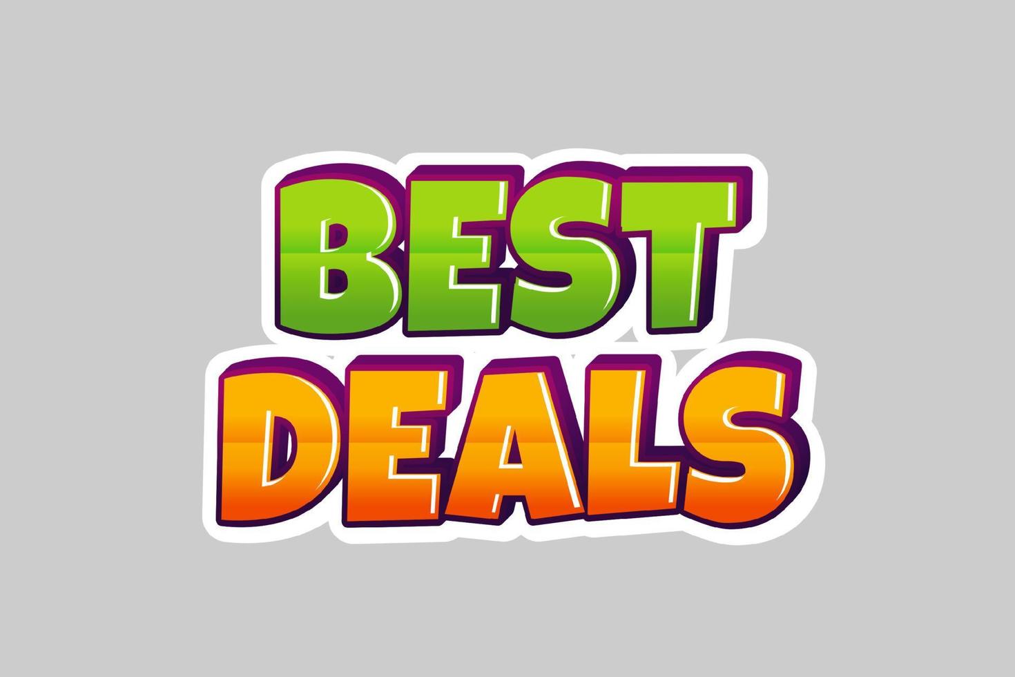 Best deals promotion icon. Best deals text style effect vector