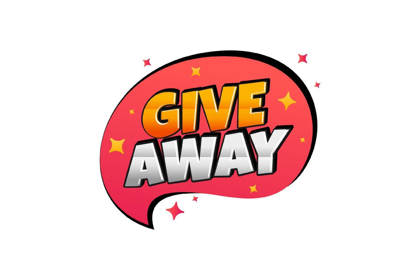 Giveaway text design. Giveaway text style effect. Giveaway sticker design vector