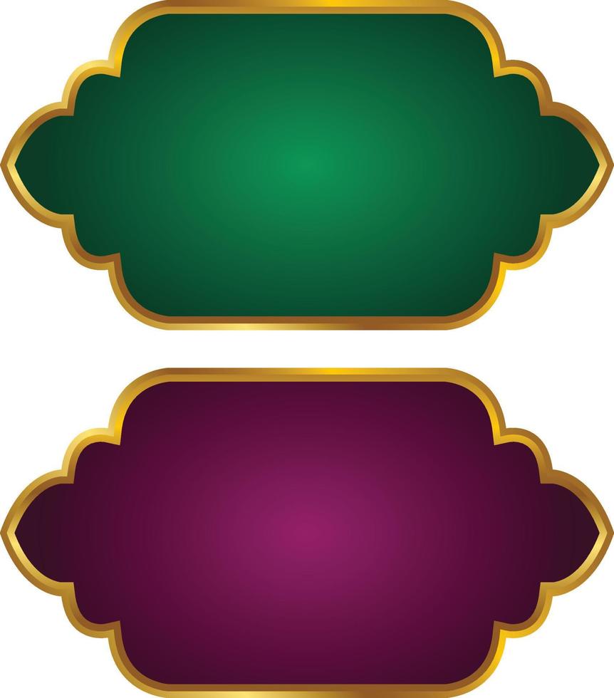 conjunto de marco de título de banner islámico árabe dorado de lujo png fondo transparente cuadro de texto dorado imágenes de diseño vectorial vector