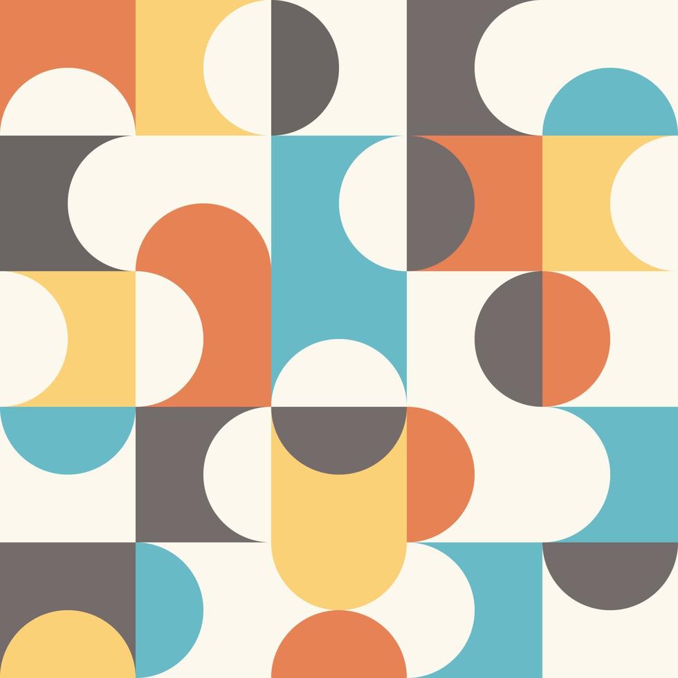 Mid century retro wallpaper pattern background vector