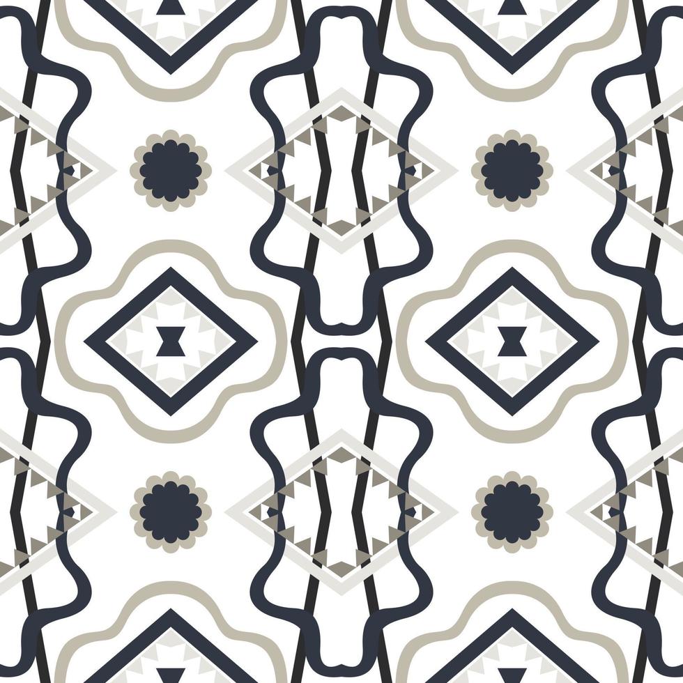 Geometric ethnic pattern with square triangle diagonal abstract ornament design for clothing fabric textile printing, handcraft, embroidery, carpet, curtain, batik, wallpaper wrapping, vector seamless