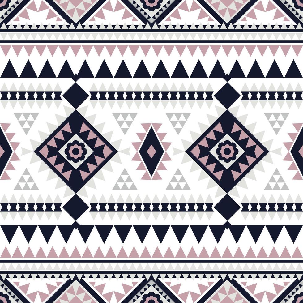 Geometric ethnic pattern with square triangle diagonal abstract ornament design for clothing fabric textile printing, handcraft, embroidery, carpet, curtain, batik, wallpaper wrapping, vector seamless