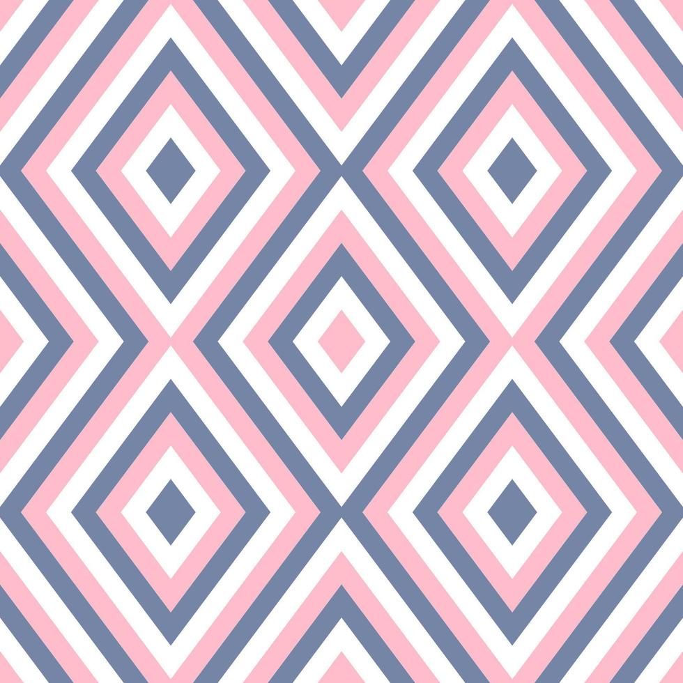 Geometry rhombus zig zag vector seamless pattern, pink blue herringbone line ornament abstract background illustration for flannel tartan plain fabric textile print, wallpaper and paper wrapping