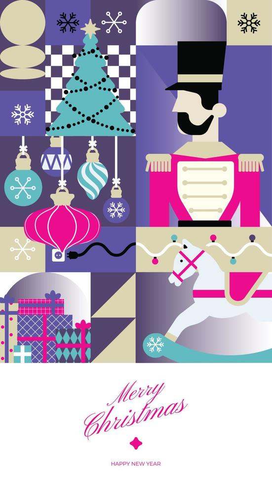 Trendy Christmas Illustration seamless pattern greeting card christmas banner vector