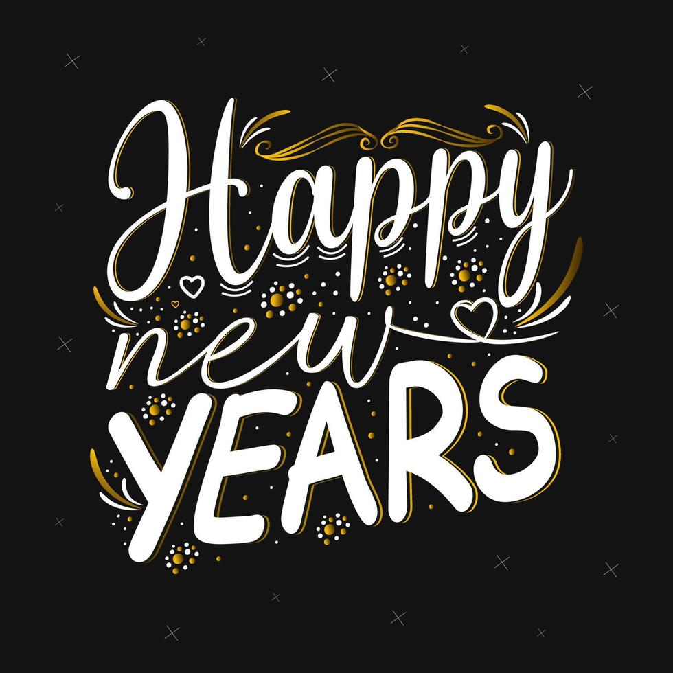 Happy new year lettering Design. Celebration typography poster, banner or greeting card for Merry Christmas and happy new year. Vector Illustration