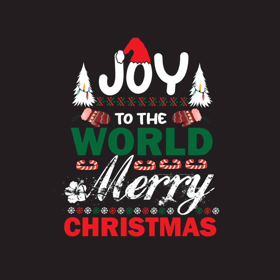 joy to the world merry christmas t shirt vector