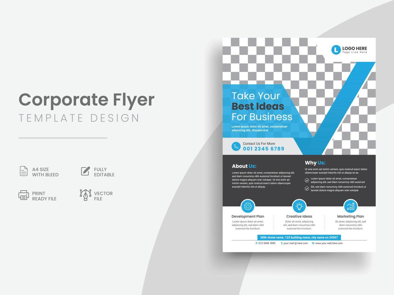 Minimal Corporate Flyer and Business Flyers Design Template. Vol - 05 vector