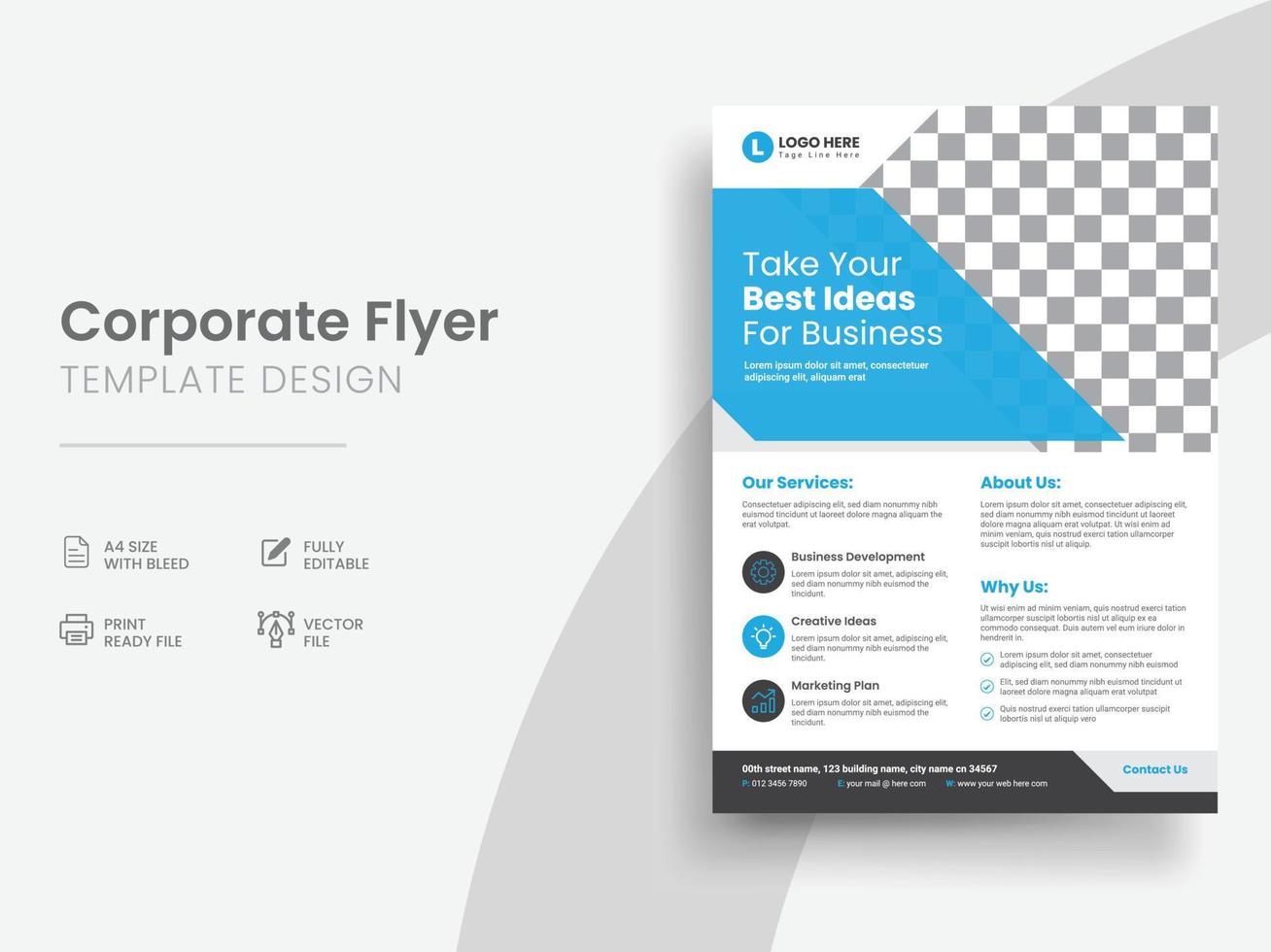 Minimal Corporate Flyer and Business Flyers Design Template. Vol - 01 vector