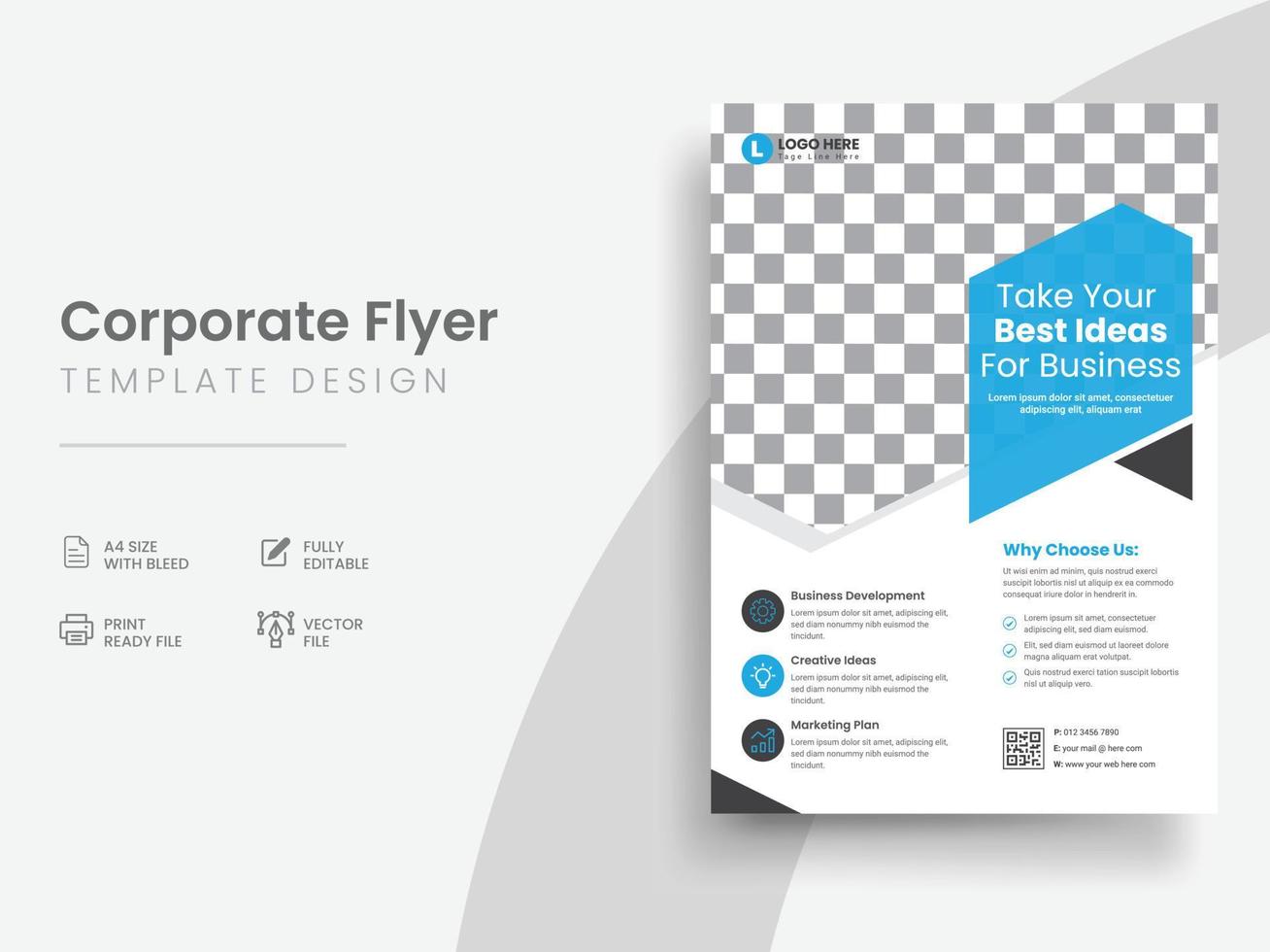 Minimal Corporate Flyer and Business Flyers Design Template. Vol - 03 vector