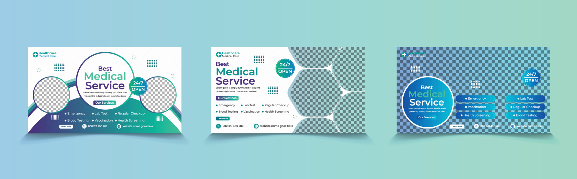 Best medical services web page banner and video thumbnail design