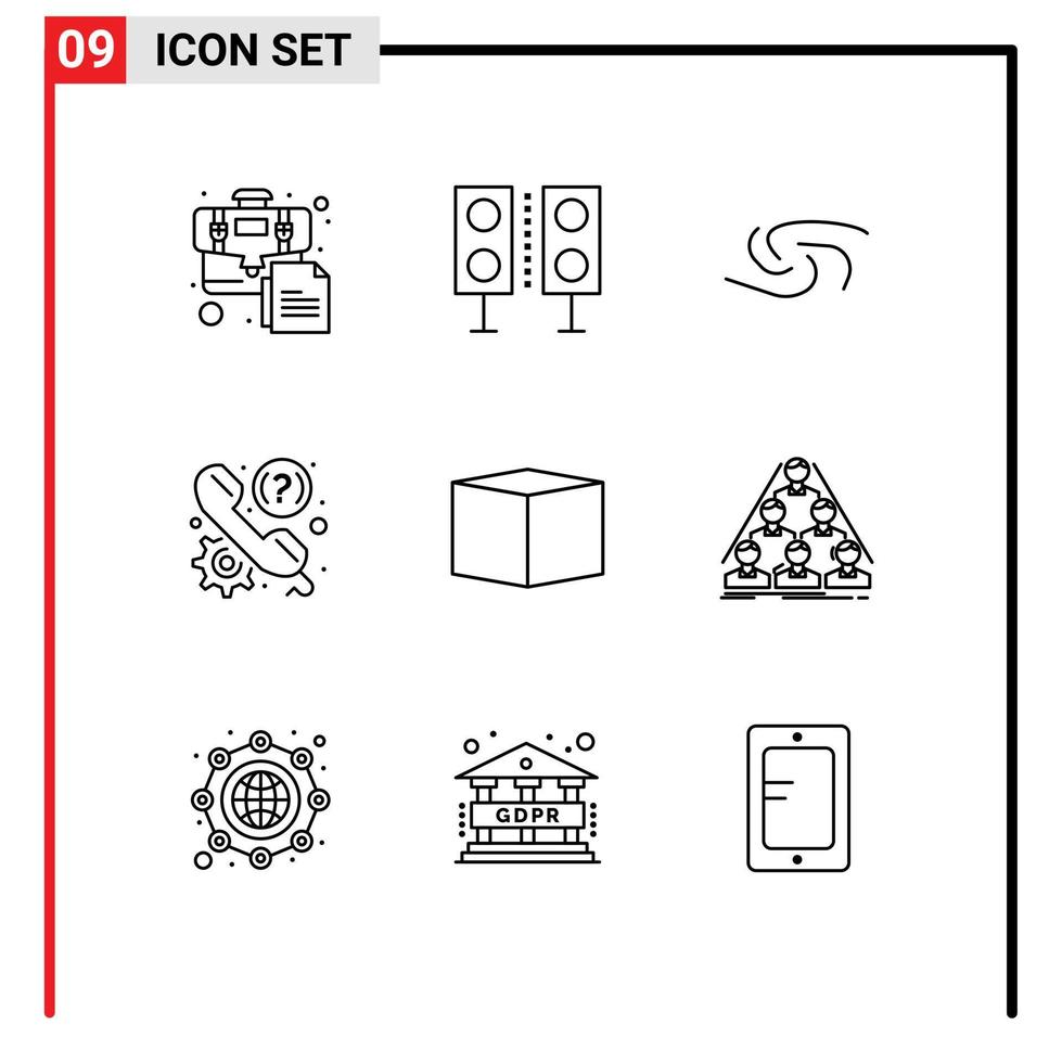 Universal Icon Symbols Group of 9 Modern Outlines of support help technology faq crypto currency Editable Vector Design Elements
