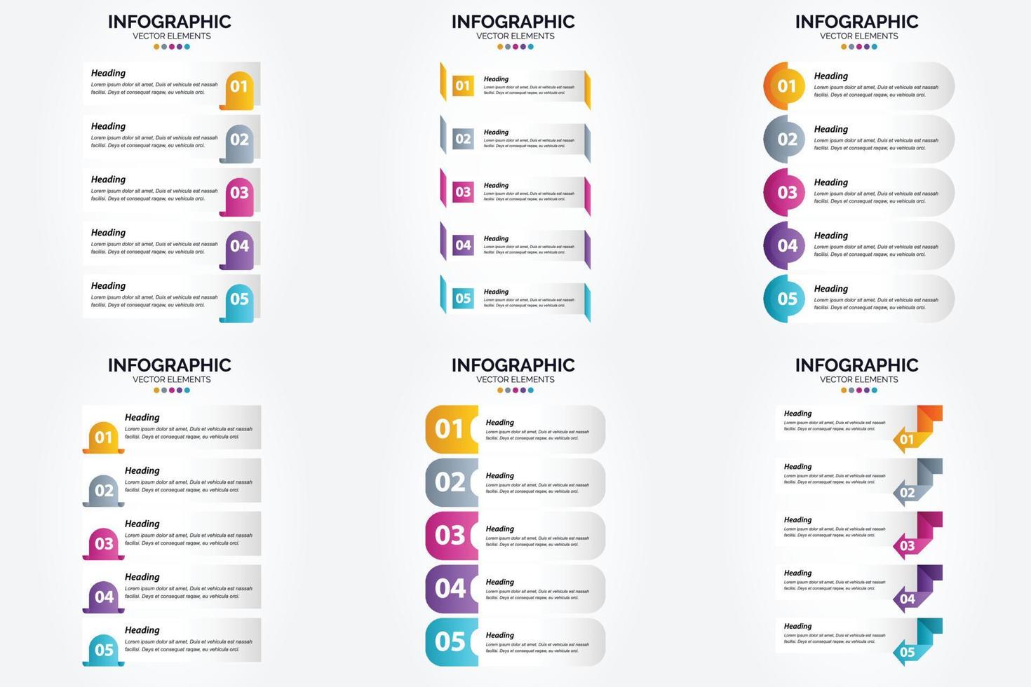 ilustración vectorial infografía conjunto de diseño plano para folleto publicitario y revista vector